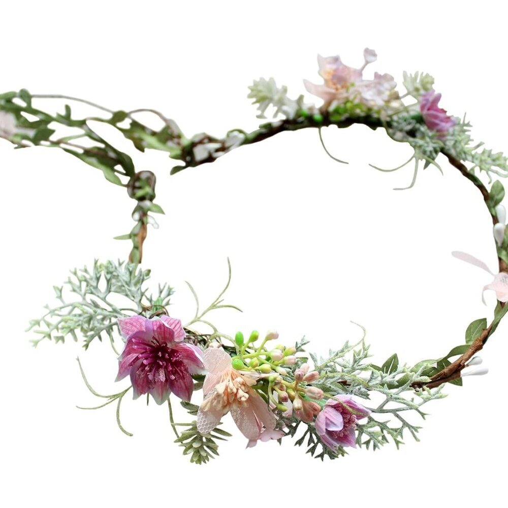 Wedding Flower Crown Women Floral Headband Hair Wreath Halo for Party Prom